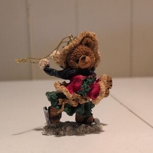 Festive Bear Ornament with Skates